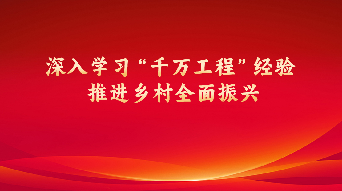 深入學(xué)習(xí)“千萬(wàn)工程”經(jīng)驗(yàn) 推進(jìn)鄉(xiāng)村全面振興 
